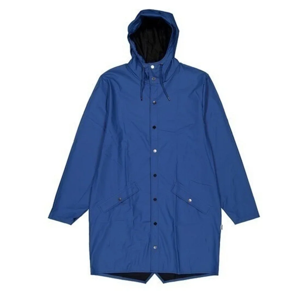 Rains NEW Long Jacket W3 Pulse /Blue Waterproof Raincoat 12020 Size X-Large